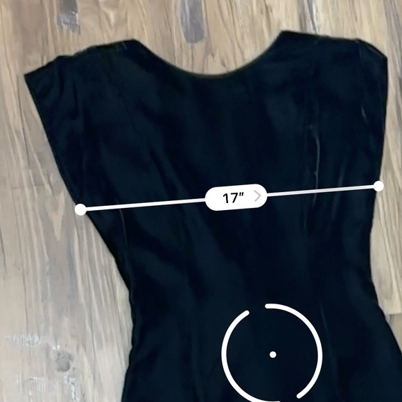 Vintage 80s Dress Black Sheath Velvet Open Back Bow Tie Cocktail Evening Dress - Picture 7 of 10